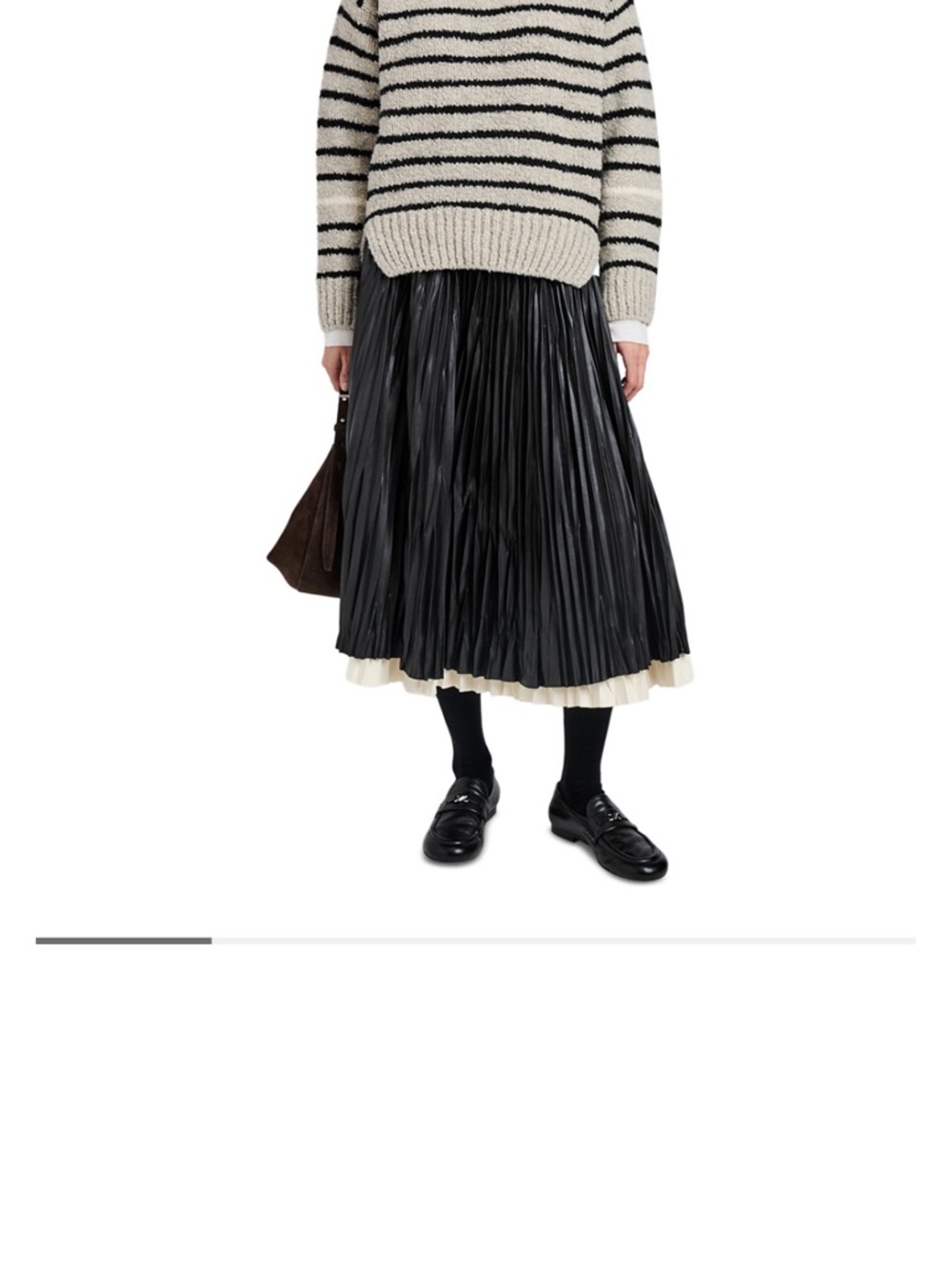 Proenza Schouler Grey and Black Striped Wool Sweater